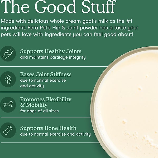 Show full view: Fera Pets Hip & Joint Goat Milk for Dogs & Cats, 6.34-oz pouch slide 3 of 9