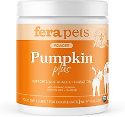 Fera Pets Pumpkin Plus USDA Organic Fiber Support for Dogs & Cats, 8-oz jar