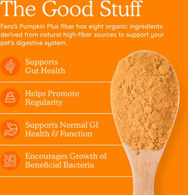 Show full view: Fera Pets Pumpkin Plus USDA Organic Fiber Support for Dogs & Cats, 8-oz jar slide 3 of 12