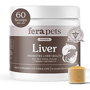 Fera Pets Liver Support with Milk Thistle & Turmeric Powder for Dogs & Cats, 2.5-oz jar
