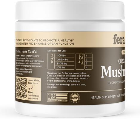 Show full view: Fera Pets Mushroom Cognitive & Immune Support Powder Supplement for Dog & Cat, 2.12-oz jar slide 8 of 12