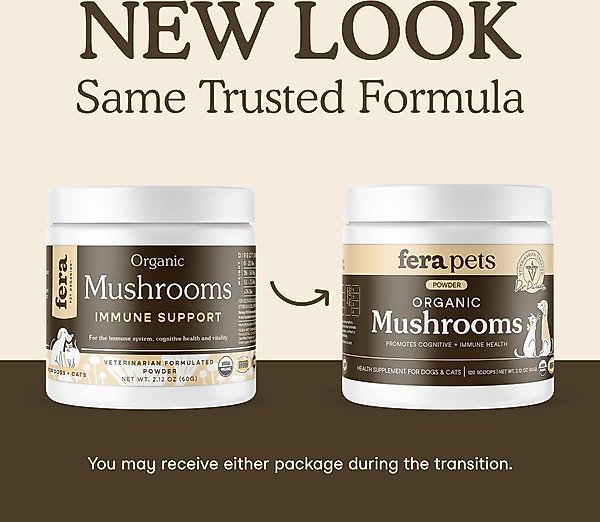Show full view: Fera Pets Mushroom Cognitive & Immune Support Powder Supplement for Dog & Cat, 2.12-oz jar slide 2 of 10