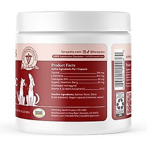 Fera Pets Cardiac Support Salmon Flavor Dog & Cat Supplement, 120 capsules