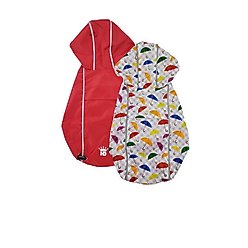 Hip Doggie Reversible Dog Raincoat, Red, Medium