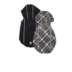 Hip Doggie Reversible Dog Raincoat, Black, Small