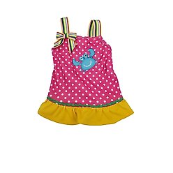 Max's Closet Pink Polka Dot Crab Dog Dress, Medium