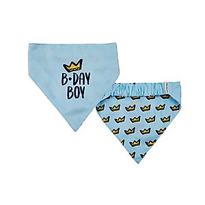 Hip Doggie Birthday Boy Reversible Dog Bandana, Large