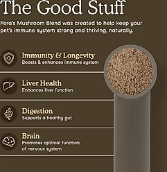 Fera Pets Mushroom Cognitive & Immune Support Powder Supplement for Dog & Cat, 2.12-oz jar slide 2 of 8