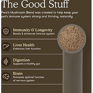 Fera Pets Mushroom Immune Support Dog & Cat Supplement, 120 servings