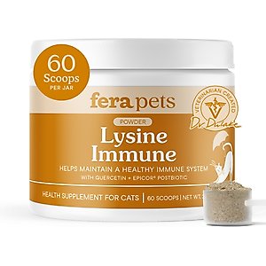 Fera Pets Lysine Immune Powdered Supplement for Cats, 2.1-oz jar