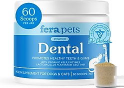 Fera Pets Dental Support Powder Supplement for Dogs & Cats, 2.1-oz jar