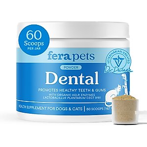 Fera Pets Dental Support Powder Supplement for Dogs & Cats, 2.1-oz jar