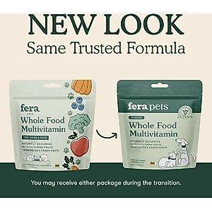 Fera Pets Whole Food Multivitamin Powder Topper for Dogs & Cats, 60-tsp