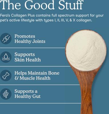 Show full view: Fera Pets Collagen Plus Powder Joint Supplement for Dogs & Cats, 4.23-oz pouch slide 3 of 11