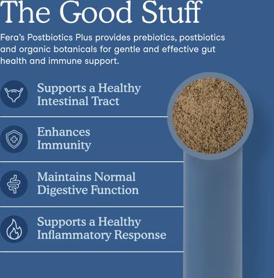 Show full view: Fera Pets Postbiotics Plus Powder Digestive Aid Supplement for Dogs & Cats, 2.10-oz jar slide 3 of 10