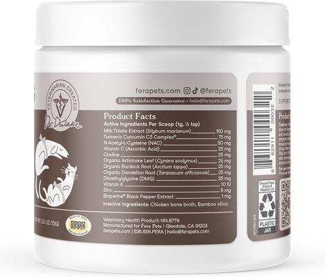 Show full view: Fera Pets Liver Support with Milk Thistle & Turmeric Powder for Dogs & Cats, 2.5-oz jar slide 9 of 12