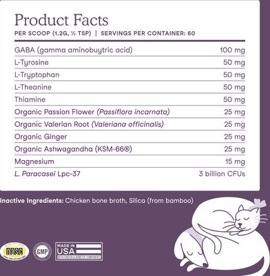 Show full view: Fera Pets Calming Support Powder Supplement for Dogs & Cats, 2.5-oz jar slide 7 of 10