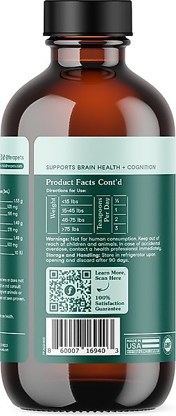 Show full view: Fera Pets Algae Oil Vegan Omega-3s Supplement for Dogs & Cats, 8-fl oz bottle slide 8 of 10