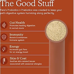Fera Pets Probiotics with Organic Prebiotics for Dogs & Cats, 60 servings
