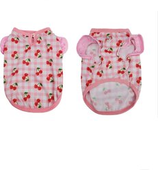 Hip Doggie Cherry Gingham Ruffle Dog Shirt, X-Small
