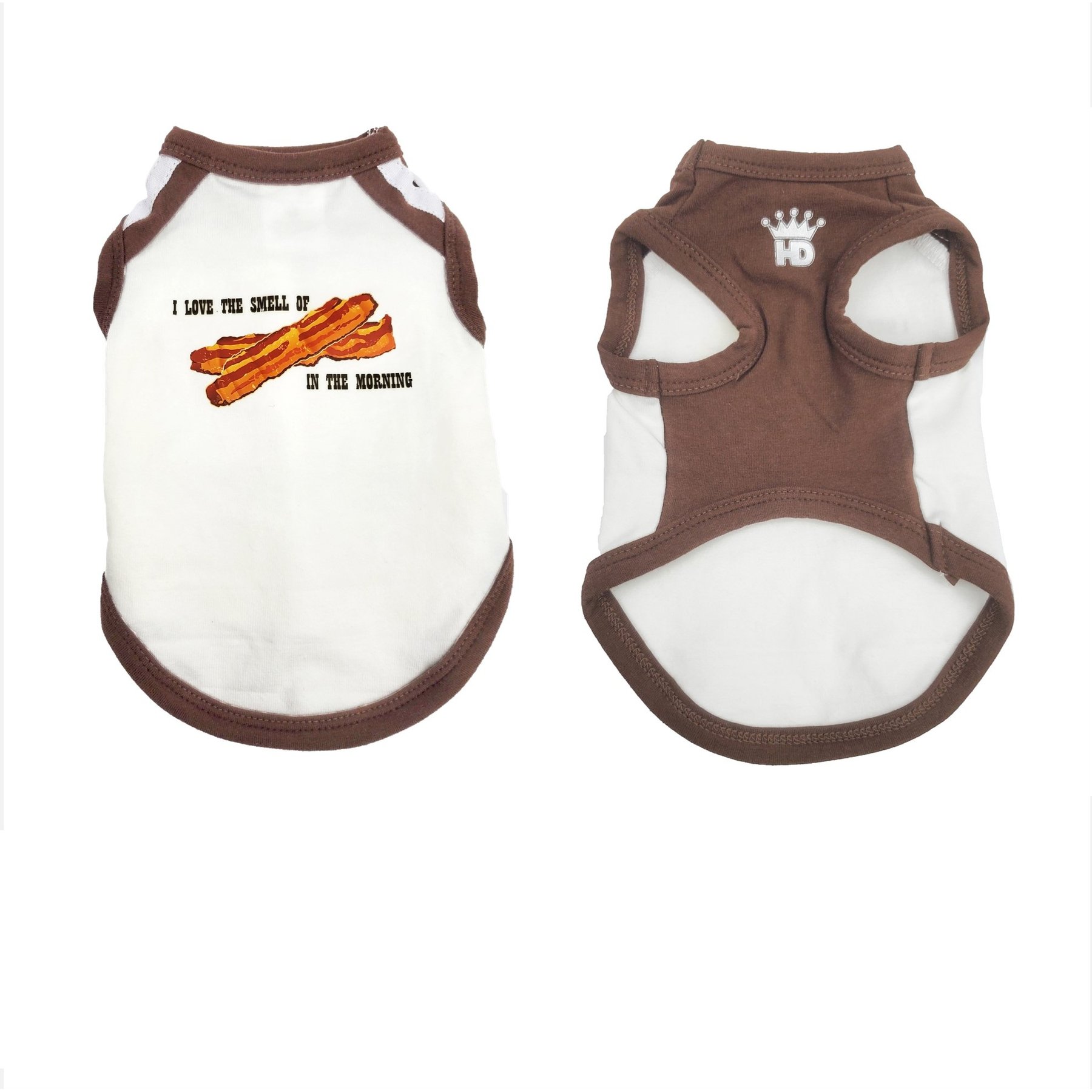 Hip Doggie Valentine's Day I Love the Smell of Bacon in the Morning Dog Tank, X-Large