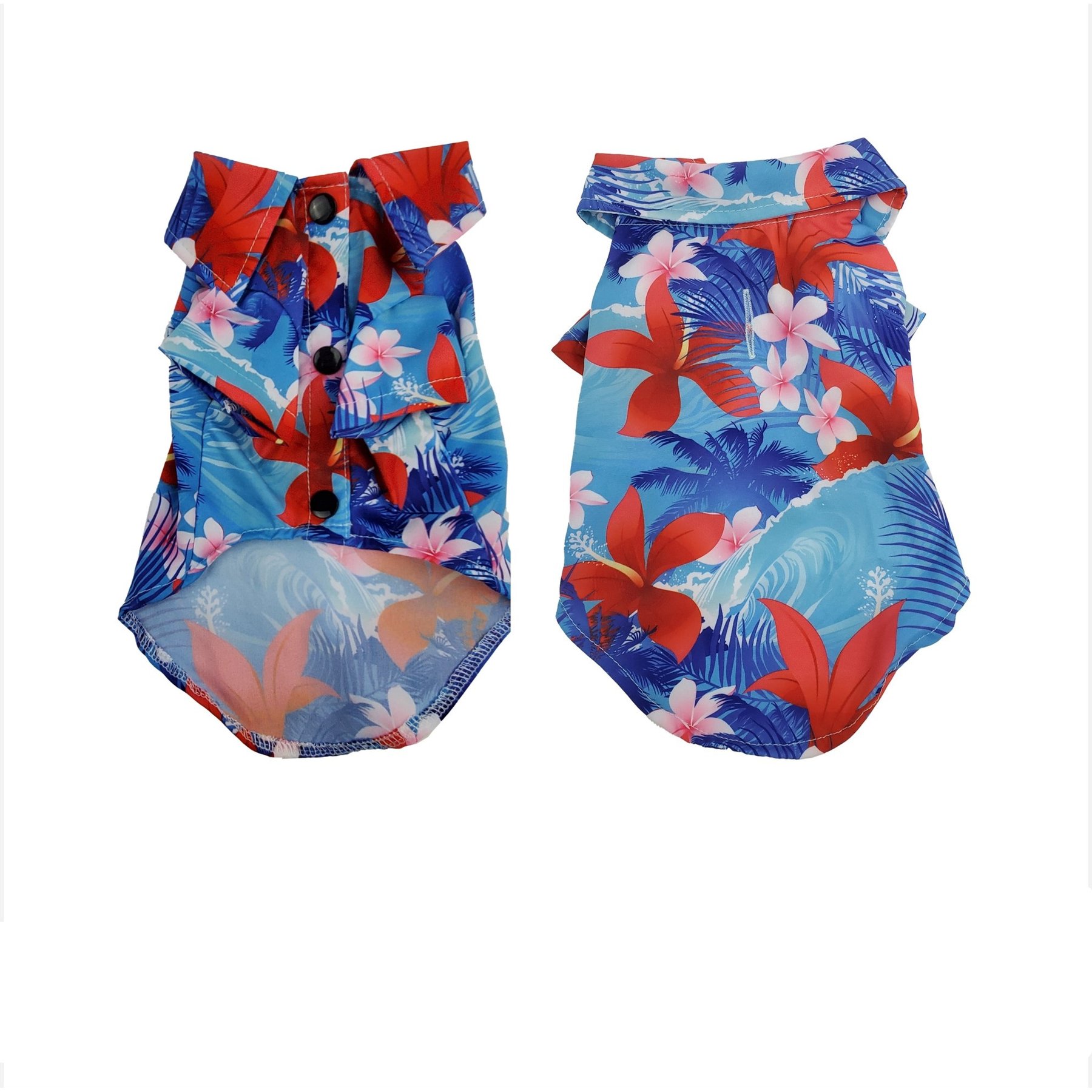 Hip Doggie Hawaiian Dog Shirt, Blue, Medium