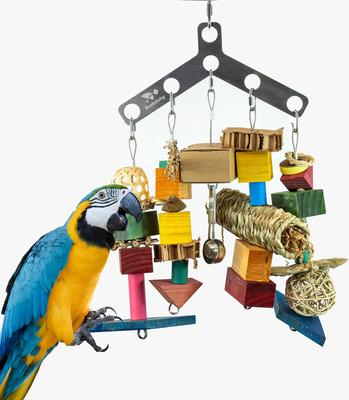 Show full view: Beaktivity Boomerang Bird Toy Base, Multicolored Wood, Large slide 3 of 5