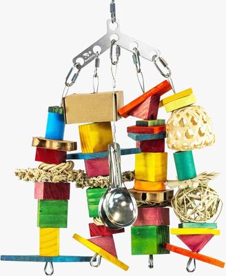 Show full view: Beaktivity Boomerang Bird Toy Base, Multicolored Soft Wood, Medium slide 2 of 5