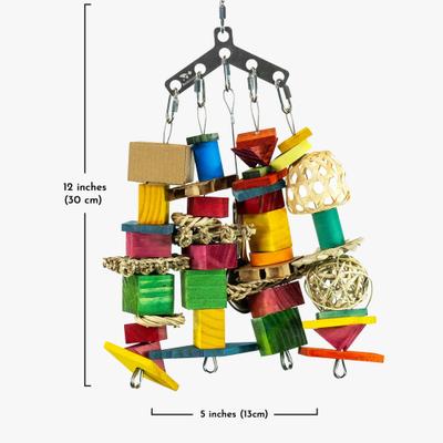 Show full view: Beaktivity Boomerang Bird Toy Base, Multicolored Soft Wood, Medium slide 3 of 5