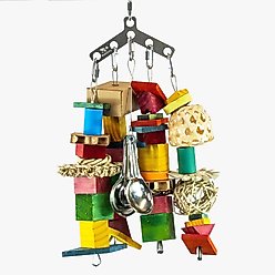 Beaktivity Boomerang Bird Toy Base, Multicolored Soft Wood, Medium