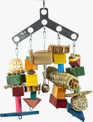 Beaktivity Boomerang Bird Toy Base, Multicolored Wood, Large