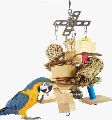 Show full view: Beaktivity Xcalibird Bird Toy Base, Natural Medium Wood, Large slide 4 of 5