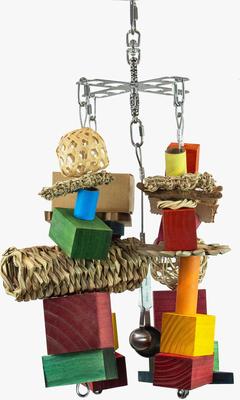 Show full view: Beaktivity Xcalibird Bird Toy Base, Multicolored Medium Wood, X-Large slide 2 of 6