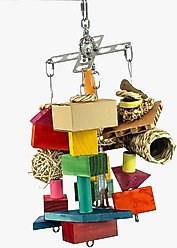 Beaktivity Xcalibird Bird Toy Base, Multicolored Medium Wood, Large