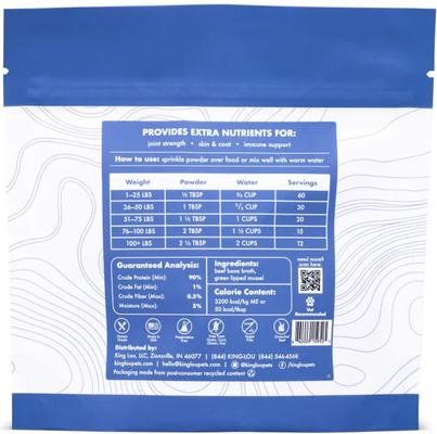 Show full view: King Lou Bone Broth Booster Joint Support Dog Food Topping, 5.97-oz bag slide 3 of 7