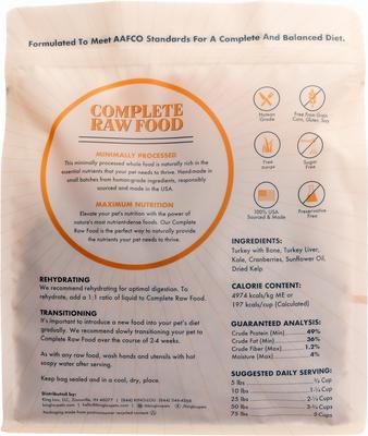 Show full view: King Lou Complete Raw Food Turkey Freeze-Dried Dog Food, 14-oz bag slide 3 of 7