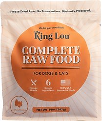 King Lou Complete Raw Food Turkey Freeze-Dried Dog Food, 14-oz bag