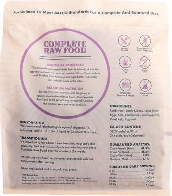 Show full view: King Lou Complete Raw Food Lamb Freeze-Dried Dog Food, 14-oz bag slide 3 of 7