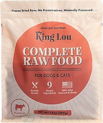 King Lou Complete Raw Food Beef Freeze-Dried Dog Food, 14-oz bag
