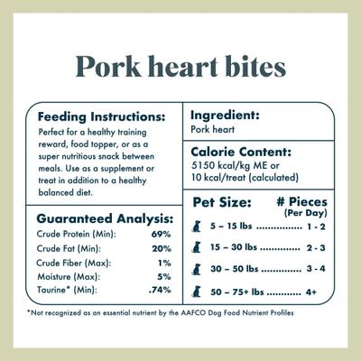 Show full view: King Lou Pork Heart Bites Freeze-Dried Dog Treats, 3.5-oz bag slide 6 of 8