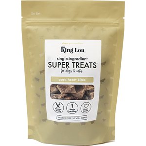 King Lou Pork Heart Bites Freeze-Dried Dog Treats, 3.5-oz bag