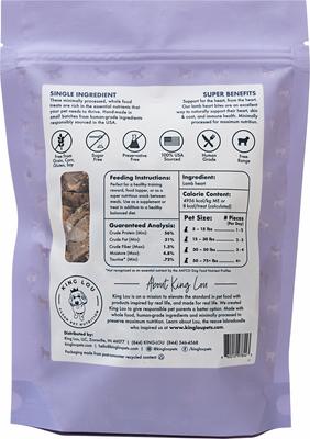 Show full view: King Lou Lamb Heart Bites Freeze-Dried Dog Treats, 3.5-oz bag slide 3 of 8