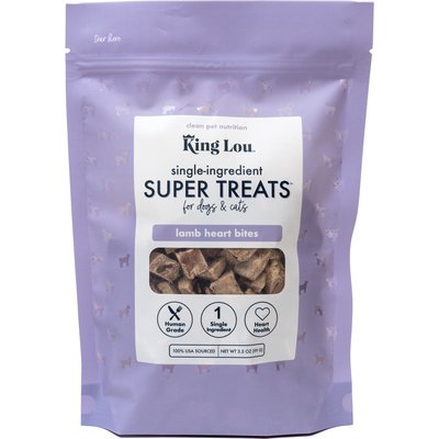 King Lou King Lou Lamb Heart Bites Freeze-Dried Dog Treats, 3.5-oz bag