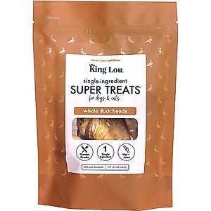 King Lou Whole Duck Heads Dehydrated Dog Treats, 3 count