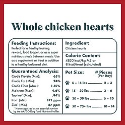 King Lou Whole Chicken Hearts Freeze-Dried Dog Treats, 3.5-oz bag slide 2 of 5