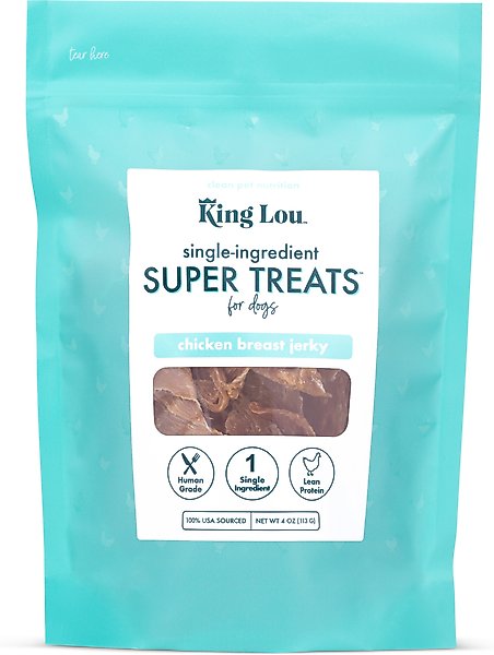 Show full view: King Lou Chicken Breast Jerky Dog Treats, 4-oz bag slide 1 of 8