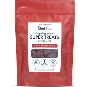 King Lou Whole Chicken Hearts Freeze-Dried Dog Treats, 3.5-oz bag