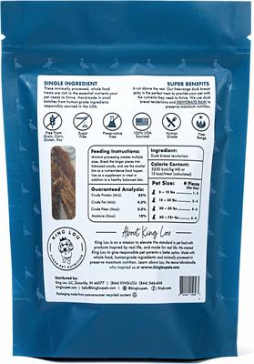 Show full view: King Lou Duck Breast Jerky Dog Treats, 4-oz bag slide 3 of 8