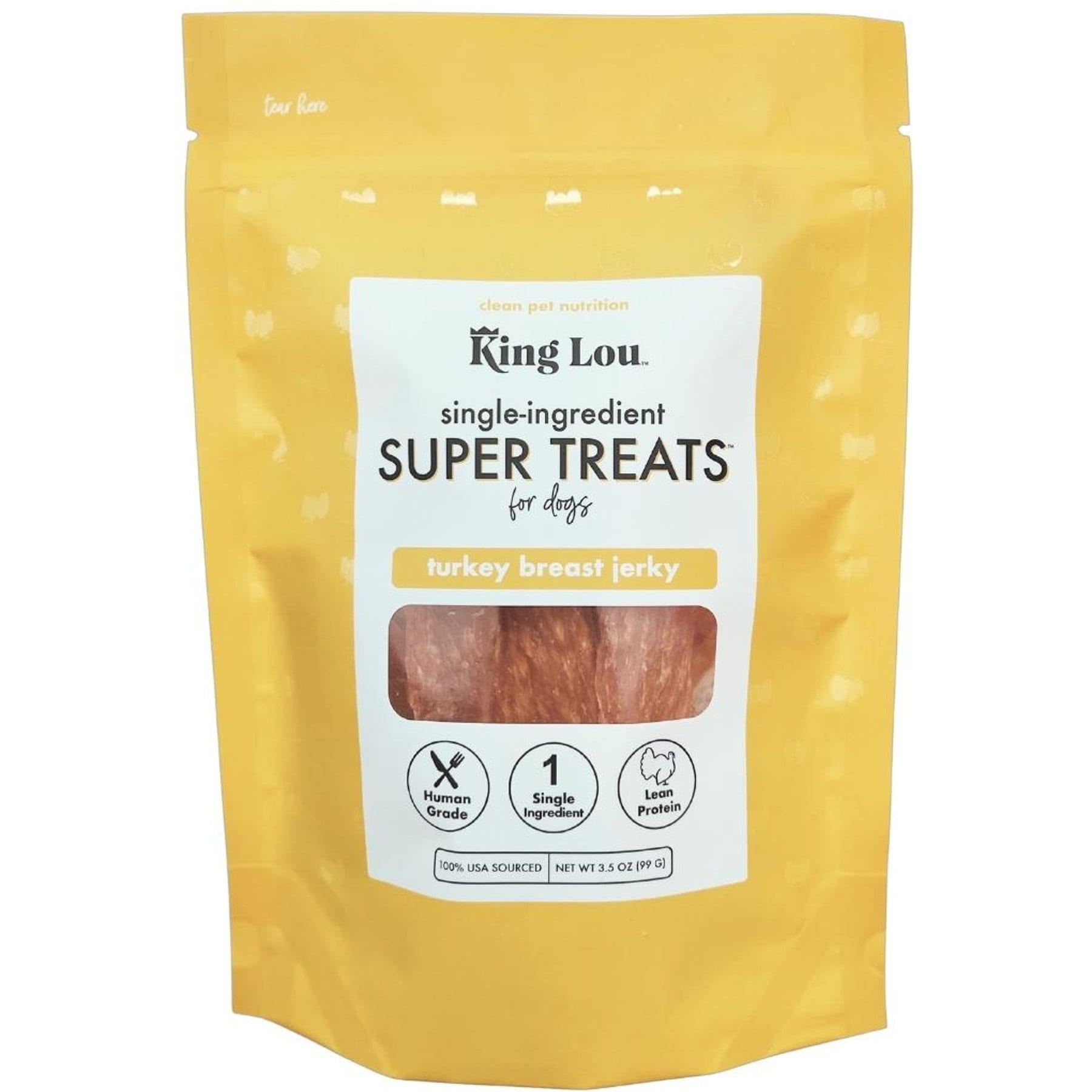 King Lou Turkey Breast Jerky Dog Treats, 3.5-oz bag