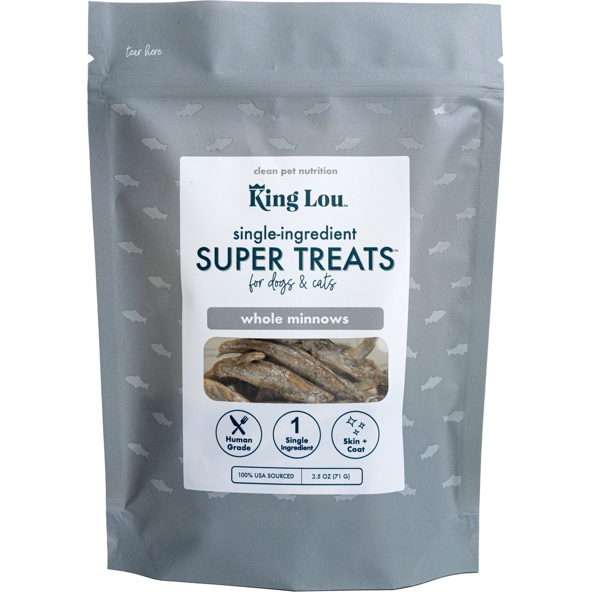 King Lou Whole Minnows Freeze-Dried Dog Treats, 2.5-oz bag